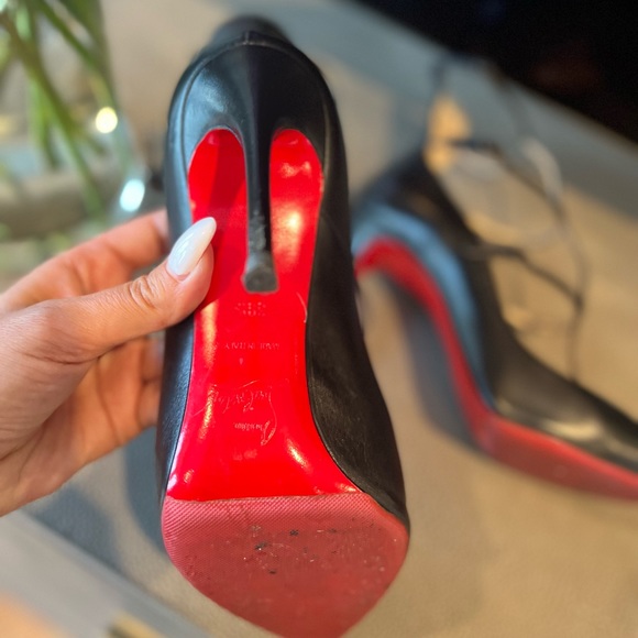 Christian Louboutin Toerless Muse 100mm - Black Leather size 38 1/2 - Picture 14 of 16